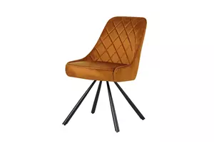 WOONENZO Eetkamerstoel Poly - velvet - okergeel