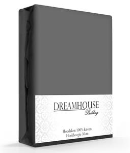 Dreamhouse Hoeslaken Katoen Antraciet-90 x 200 cm