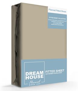 Dreamhouse Hoeslaken Flanel Taupe-200x200/210cm