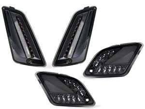 Moto Nostra Knipperlicht Set voorkant+hinten  smoked (2014-2018) dynamisches LED Lauflicht, Dagrij verlichting voorkant + Positionslicht achter voor...