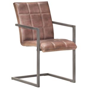 vidaxl Eetkamerstoelen 4 st echt leer verweerd bruin