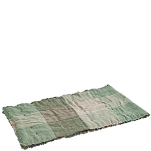 Madam Stoltz-collectie Handgemaakte quilt/ voetendeken groen, taupe en grijs