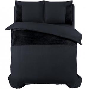 Sleeptime Velvet Band Dekbedovertrek Zwart-2-persoons (200 x 200/220 cm)