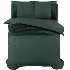 Sleeptime Velvet Band Dekbedovertrek Groen-1-persoons (140 x 200/220 cm)