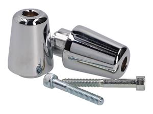 Buzzetti Stuuruiteinde Trillingsdemper  verchroomd voor Vespa Primavera, Sprint, 50, 125, 150