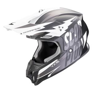 VX-16 Slanter Mat, Motocrosshelm, Zwart-zilver