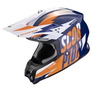 SCORPION VX-16 Slanter, Motocrosshelm, Blauw-Oranje