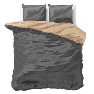 Sleeptime Dekbedovertrek Beauty Double Face Taupe/Anthracite-1-persoons (140 x 200/220 cm)