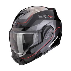 SCORPION EXO-Tech Evo Pro Commuta, Systeemhelm, Zwart-Zilver-Rood