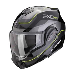 SCORPION EXO-Tech Evo Pro Commuta, Systeemhelm, Zwart-Zilver-Geel