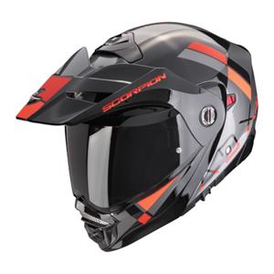 SCORPION ADX-2 Galane, Systeemhelm, Zilver-Zwart-Rood