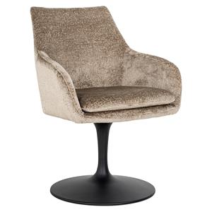 Richmond Interiors Richmond Draaibare Eetkamerstoel Marlon Chenille - Taupe