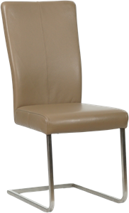 ShopX Leren eetkamerstoel dare 60 bruin, bruin leer, bruine keukenstoelen