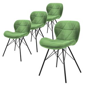 ML-Design Set van 4 eetkamerstoelen Connor velvet | 