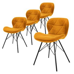 ML-Design Set van 4 eetkamerstoelen Connor velvet | 