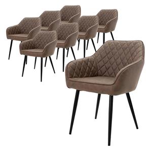 ML-Design Set van 8 eetkamerstoelen Amino kunstleer | 