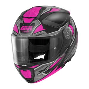 GIVI X.27 Sector Mat Lady, Systeemhelm, Zwart-Titanium-Fuchsia