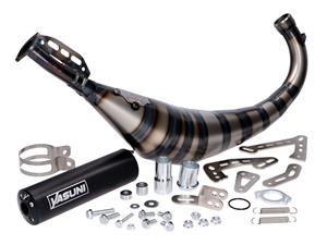 Yasuni Uitlaat  R3 Carrera MAX PRO zwart voor Aprilia RX, Derbi Senda, Beta RR, SM, Rieju MRT, MRX, Motorhispania Furia, D50B0, EBE, EBS