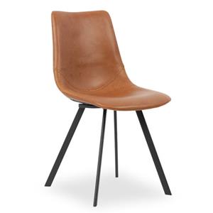 Meubelen-Online Eetkamerstoel Bossa SET 2 stoelen cognac design