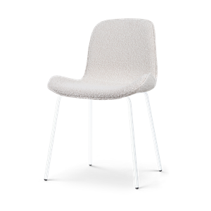 Nolon Nora-Fé eetkamerstoel bouclé beige - wit onderstel