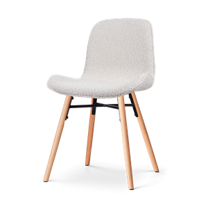 Nolon Nena-Fé eetkamerstoel bouclé beige - houten onderstel