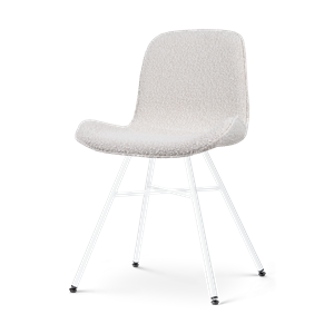 Nolon Noa-Fé eetkamerstoel bouclé beige - wit onderstel