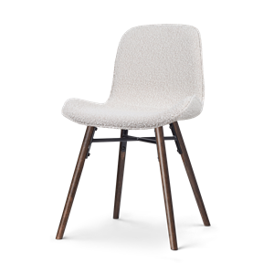 Nolon Nena-Fé eetkamerstoel bouclé beige - walnoot houten onderstel