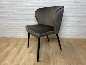 Industrielemeubelshop Eetkamerstoel Oslo bruin velvet
