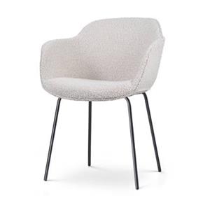 Nolon Nora-Mare eetkamerstoel bouclé beige - zwart onderstel