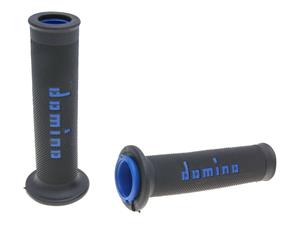 Domino Handvaten set  A010 On-Road zwart / blauw met Open einde