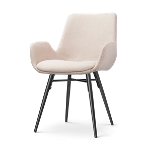Nolon Nena-Eef eetkamerstoel beige - zwart houten onderstel