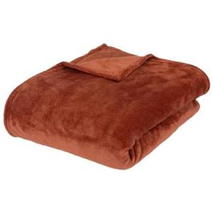 ATMOSPHERA Plaid - terracotta - polyester - 180 x 230 cm