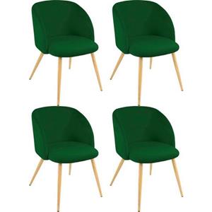 Paroli Stoel met armleuningen Dali (set van 2 of 4), met velours-overtrek en in 2 framekleuren (set)