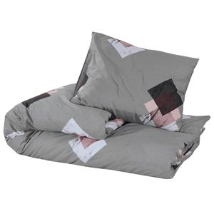 vidaXL Dekbedovertrekset 155x220 cm katoen grijs