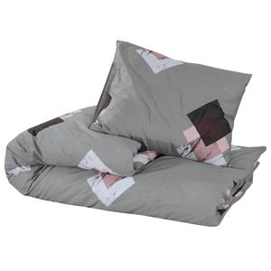 vidaXL Dekbedovertrekset 200x200 cm katoen grijs