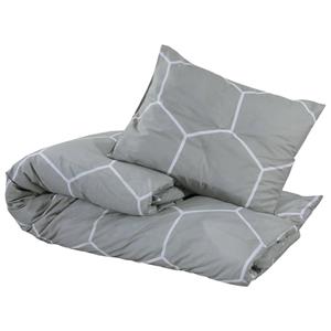 vidaXL Dekbedovertrekset 240x220 cm katoen grijs