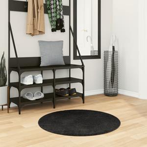 vidaxl Vloerkleed HUARTE laagpolig zacht wasbaar 80 cm zwart
