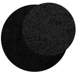 vidaXL Vloerkleed PAMPLONA shaggy hoogpolig modern Ø 80 cm zwart