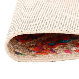 vidaXL Vloerkleed wasbaar anti-slip Ø 120 cm meerkleurig