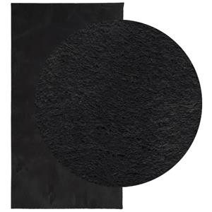 bonnevie Teppich huarte Kurzflor Weich und Waschbar Schwarz 80x150 cm vidaXL23922