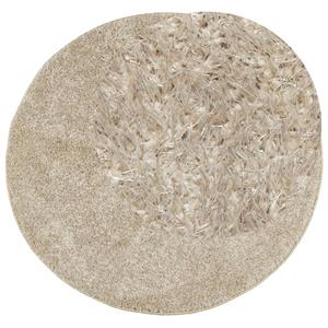 vidaXL Vloerkleed ISTAN hoogpolig glanzend Ø 100 cm beige