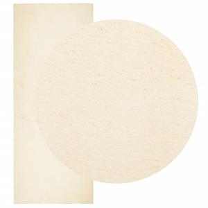vidaXL Vloerkleed HUARTE laagpolig zacht wasbaar 80x200 cm crème
