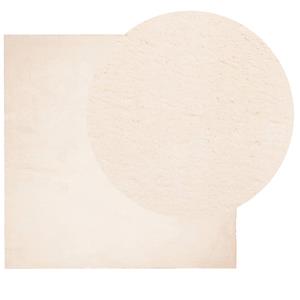 vidaXL Vloerkleed HUARTE laagpolig zacht wasbaar 120x120 cm beige