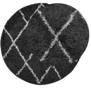Teppich Teppich Shaggy Hochflor Modern Schwarz und Creme Ø 120 cm, vidaXL, Runde