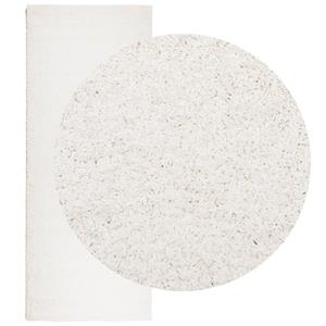 vidaXL Vloerkleed shaggy hoogpolig modern 80x200 cm crèmekleurig
