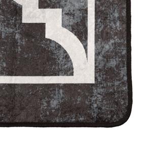 vidaXL Vloerkleed wasbaar anti-slip 80x300 cm zwart en wit