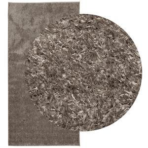vidaXL Vloerkleed ISTAN hoogpolig glanzend 100x200 cm grijs