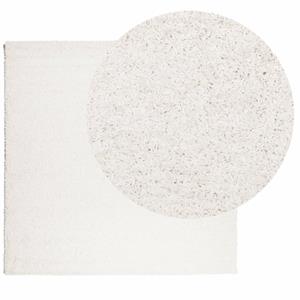 vidaXL Vloerkleed shaggy hoogpolig modern 160x160 cm crèmekleurig