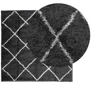 Teppich Teppich Shaggy Hochflor Modern Schwarz und Creme 200x200 cm, vidaXL, Quadrat