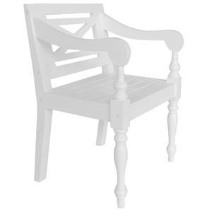 vidaXL Stoelen Batavia 2 st massief mahoniehout wit